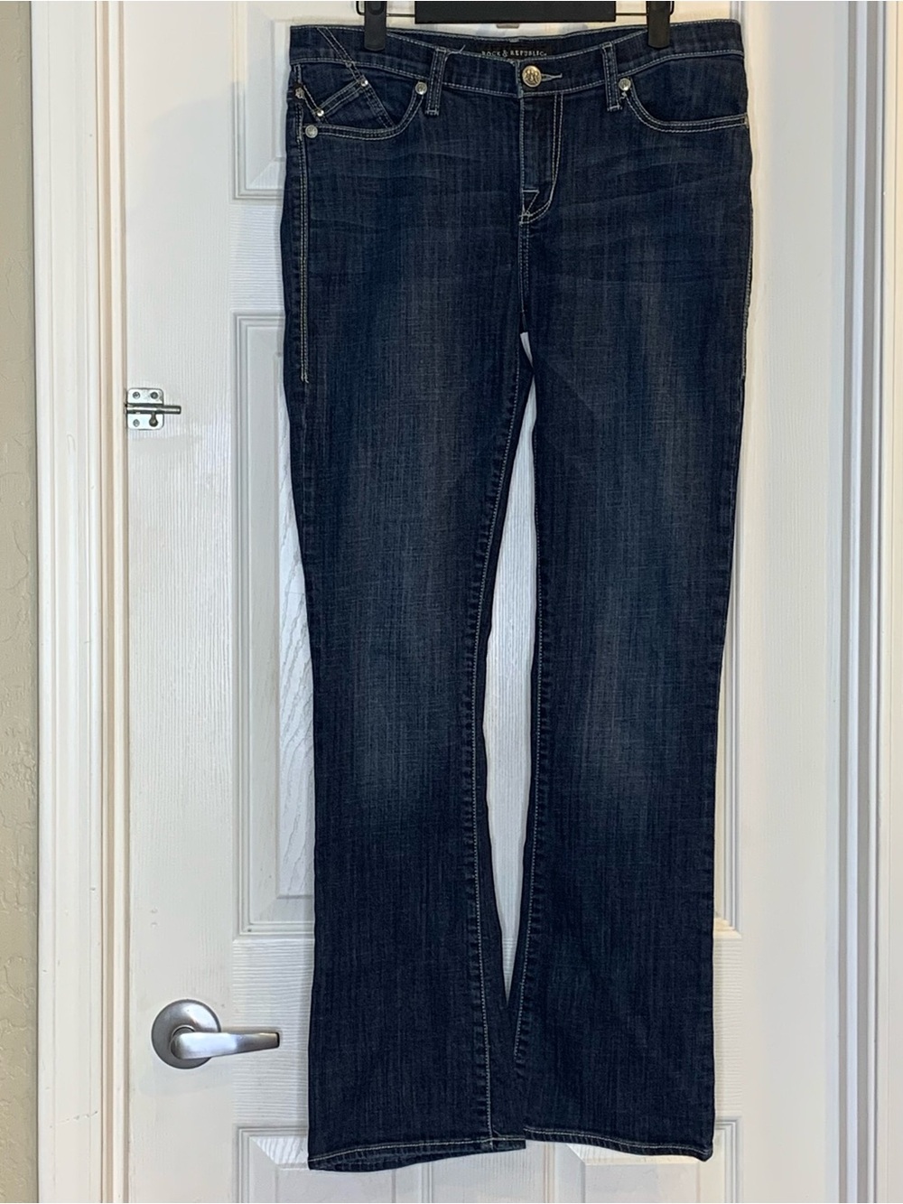 Rock & Republic Kasandra Bling Pocket Bootcut Jean Size 12